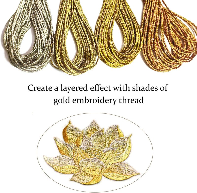 Keromtein 12 Skeins Metallic Embroidery Floss, Multi-Purpose Cross Stitch Thread, Mix Colours Hand Embroidery Supplies（8 m 12 Strands） - Image 4